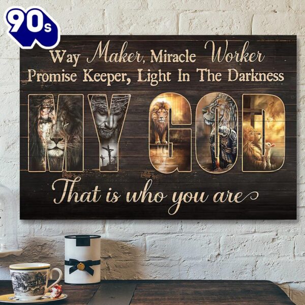 Jesus Canvas – Bible Verse Canvas – Lion Of Judah – Jesus Is The Light In The Darkness  Gift For Christmas