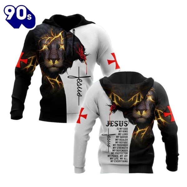 Jesus Christ And Lion My Everything God 3D Hoodie