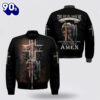 Jesus Christ Lion Of Judah Knight Warrior Bomber Jacket – Christian Bomber Shirts for Men and Women Gift Christian