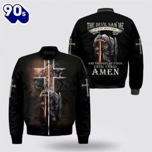 Jesus Christ Lion Of Judah Knight Warrior Bomber Jacket – Christian Bomber Shirts for Men and Women Gift Christian