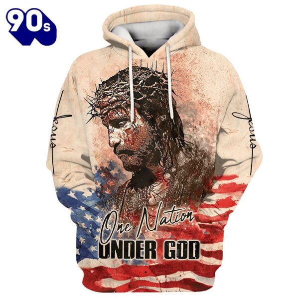 Jesus Christ One Nation Under God Hoodies Jesus Hoodie