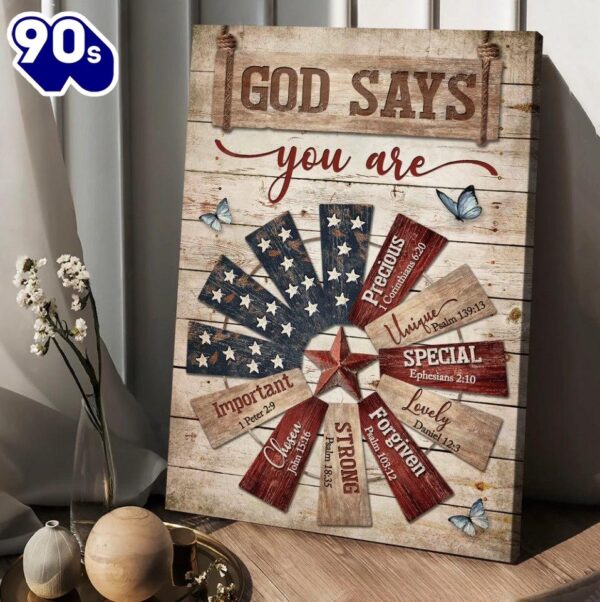 Jesus Christ Star Symbol God Says You Are Canvas Posters
