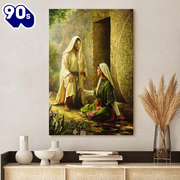 Jesus Christ With Mary Magdalene Canvas Wall Art Jesus Christ Canvas  , Christian Gifts Christmas