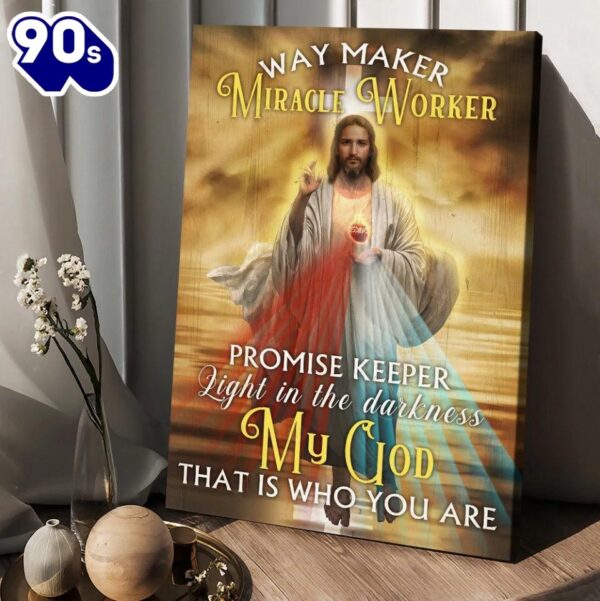 Jesus Colorful Halo Sunset Way Maker Miracle Worker Canvas Posters