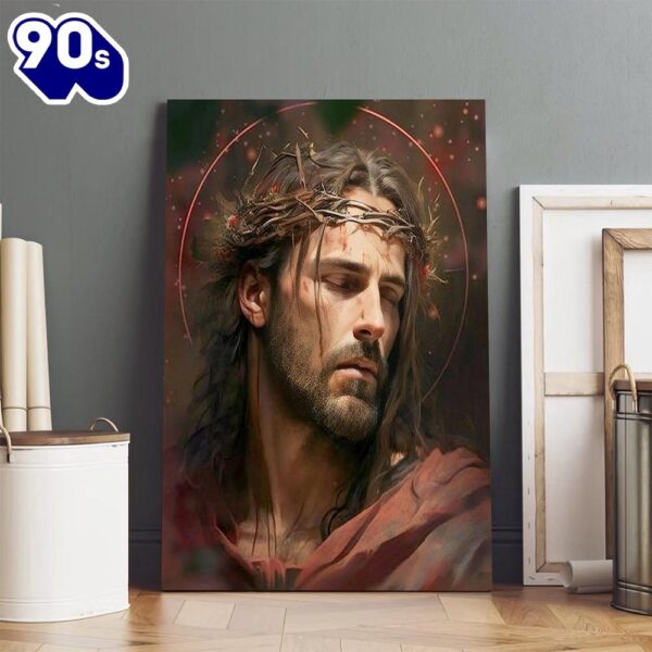Jesus Crowned With Thorns Canvas Prints Jesus Christ Art Christian Canvas Wall Decor , Christian Gifts Christmas