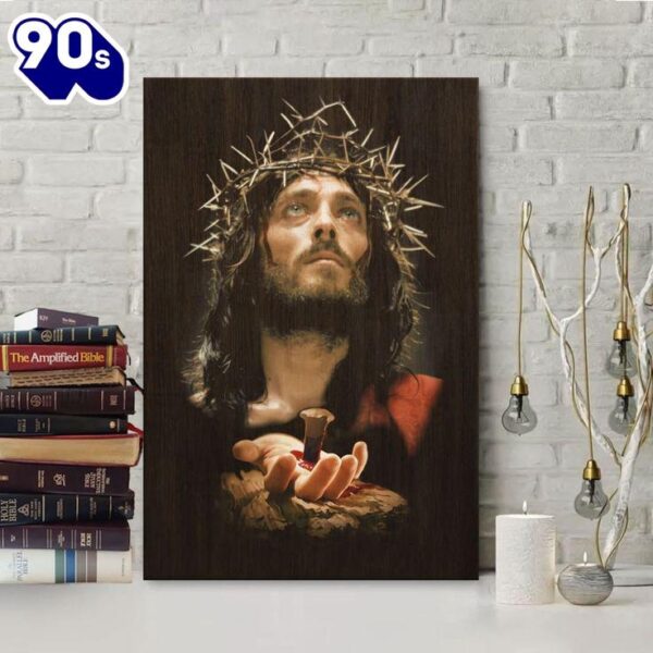 Jesus Crucified Hands Canvas Wall Art