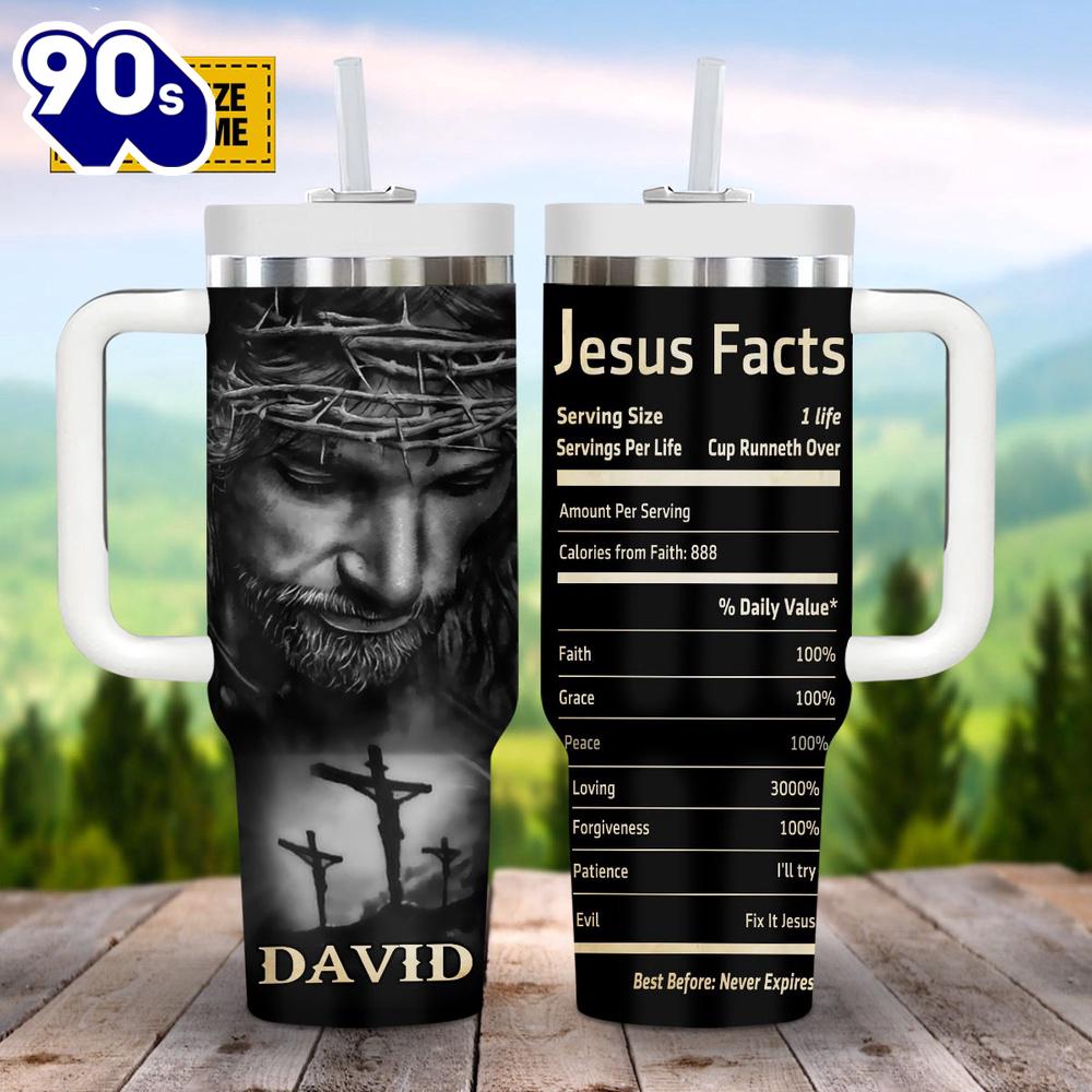 Christian Jesus Facts Jesus Portrait Art Customized Stanley Tumbler 40oz Christian Jesus Facts Jesus Portrait Art Customized Stanley Tumbler 40oz
