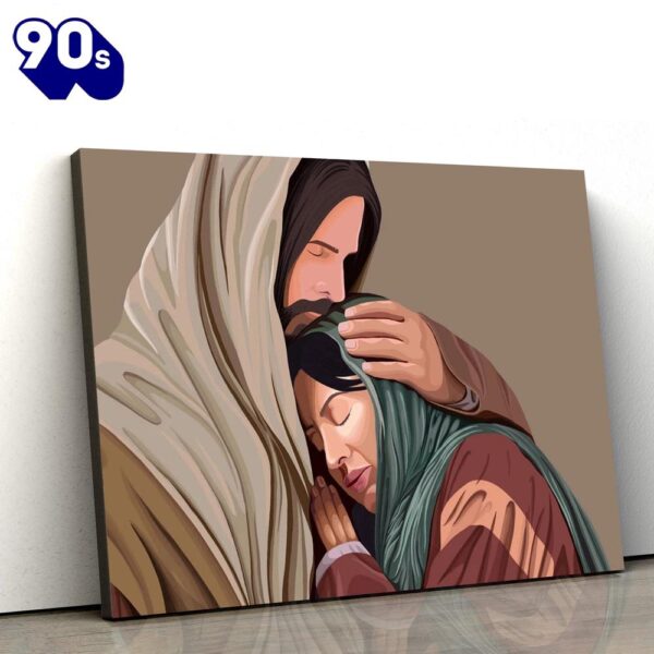 Jesus Hodling Mary Canvas Pictures Jesus Christ Canvas Art Christian Wall Canvas , Christian Gifts Christmas
