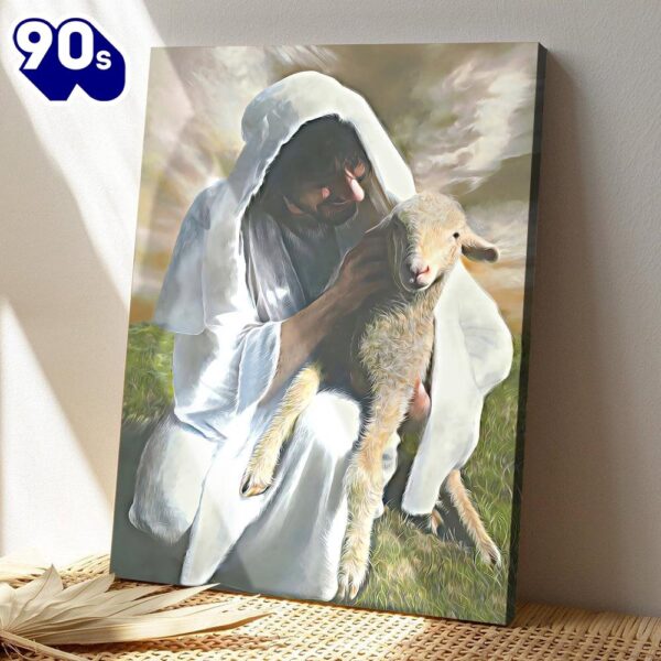 Jesus holding a lamb Jesus Pictures Jesus Canvas Poster Jesus Wall Art Christ Pictures  , Christian Gifts Christmas
