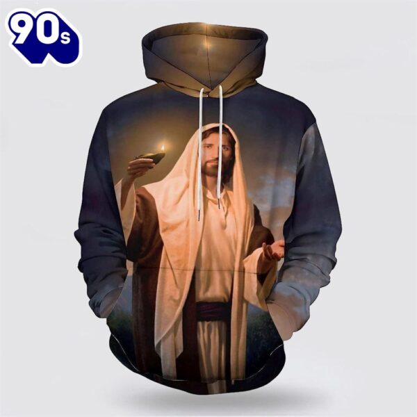 Jesus Holding Candle 3D Hoodies For Women Men