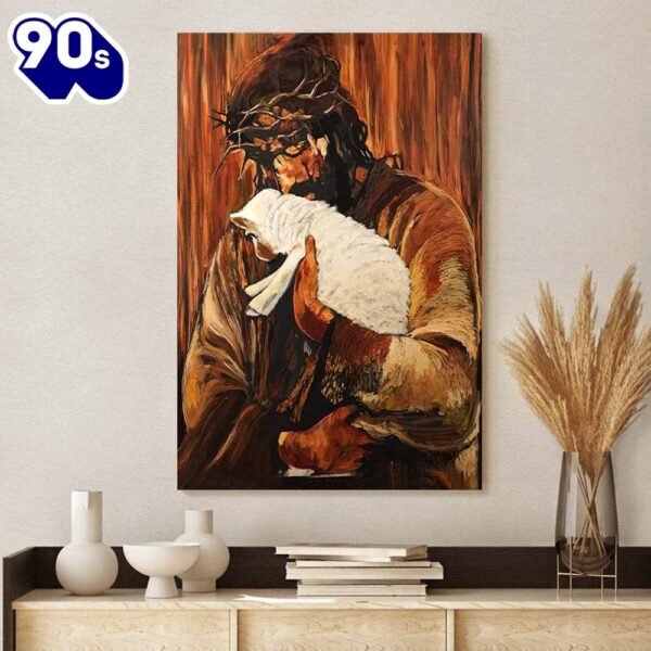 Jesus Holding Lamb Canvas Pictures Jesus Canvas Painting Christian Canvas Prints , Christian Gifts Christmas
