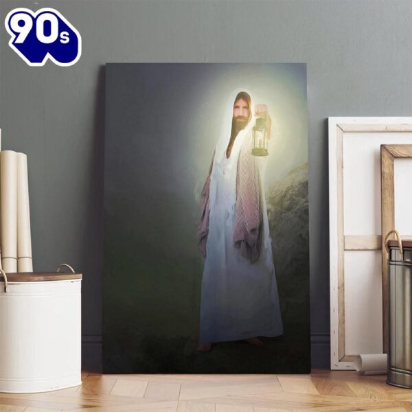 Jesus Holding Out A Lamp Canvas Pictures Jesus Christ Art Christian Canvas Wall Art , Christian Gifts Christmas