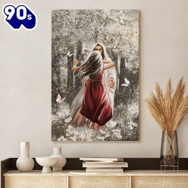 Jesus Hugging Beautiful Girl Canvas Posters