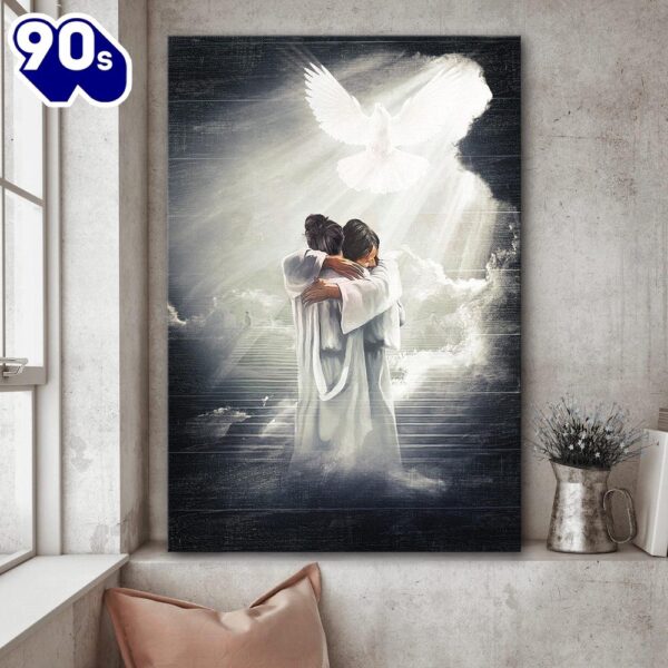 Jesus Hugging Mystic Light Canvas Posters