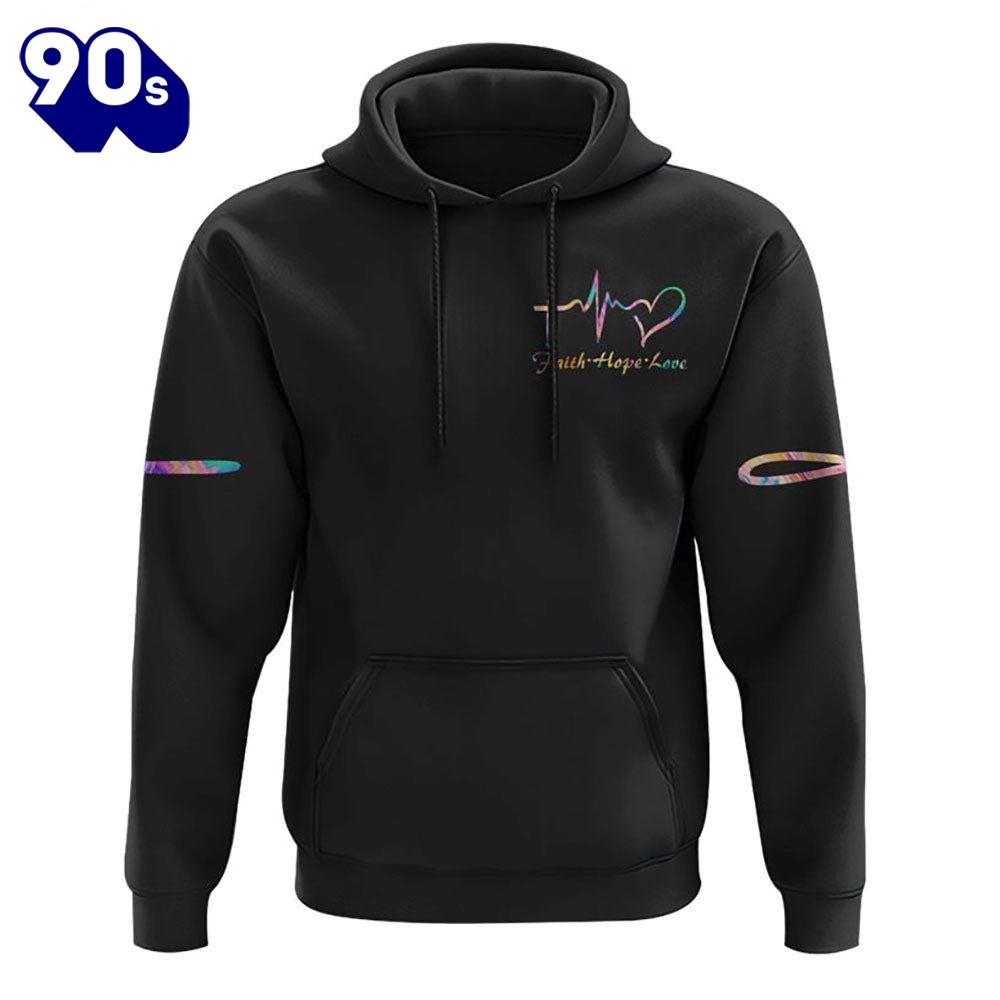Jesus Is My Savior Colorful Wings Flag 3D Hoodie Jesus Is My Savior Colorful Wings Flag 3D Hoodie