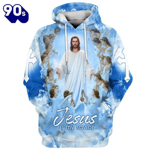 Jesus Is My Savior Hoodie Jesus And Angels 3D Hoodies Jesus Hoodie