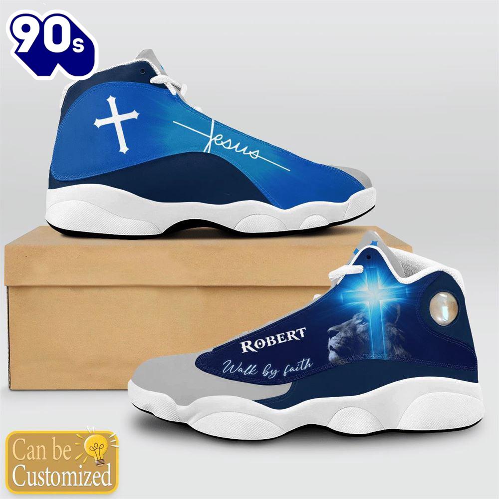 Jesus Lion Blue Walk By Faith Custom Name Jd13 Shoes For Man And Women Gift Christmas Jesus Lion Blue Walk By Faith Custom Name Jd13 Shoes For Man And Women Gift Christmas