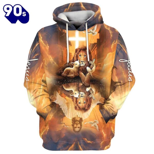 Jesus Lion King And Lamb Cross 3D Hoodies Jesus Hoodie
