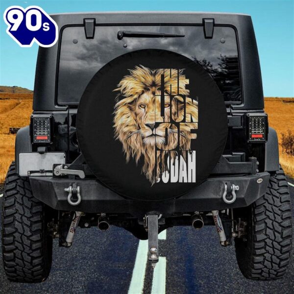 Jesus Lion of Judah Christian Gift for Men Women Spare Tire Cover – Religious Christian Spare Tire Cover Car Decor