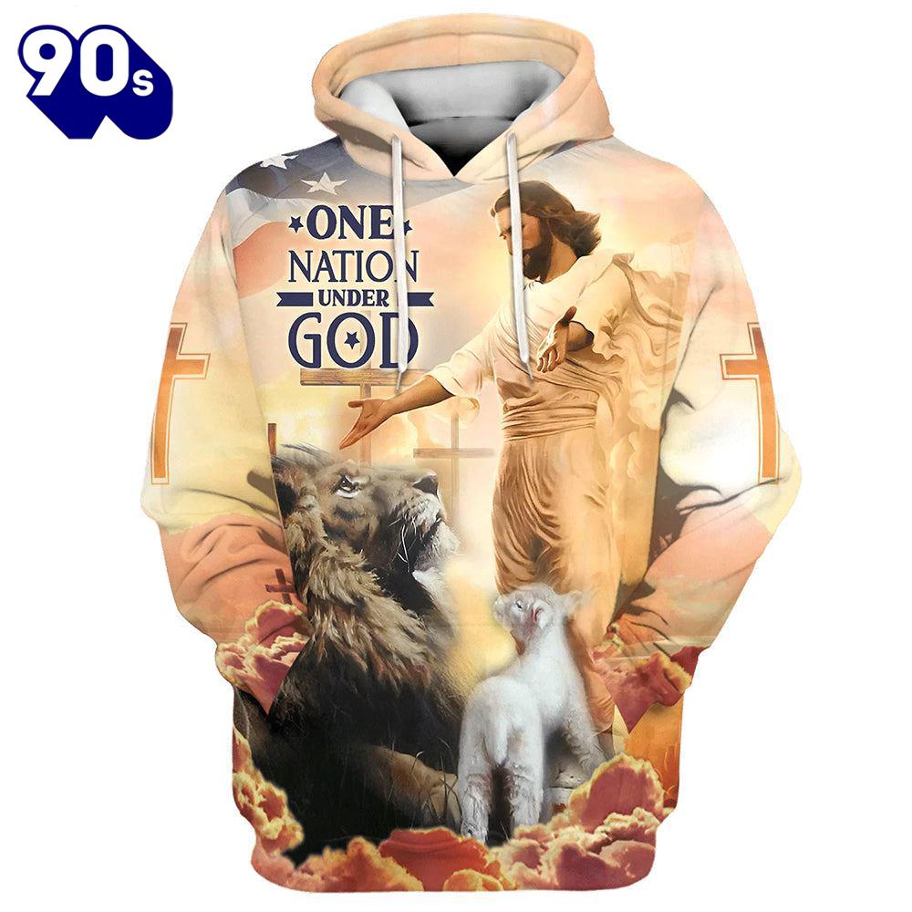 Jesus Lion Of Judah Lamb Of God One Nation Under God Hoodies Jesus Hoodie Jesus Lion Of Judah Lamb Of God One Nation Under God Hoodies Jesus Hoodie