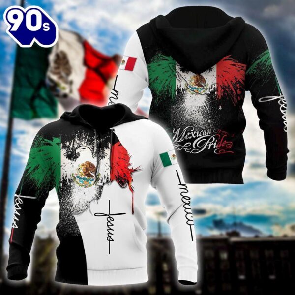 Jesus Mexican Pride Eagle Logo God 3D Hoodie