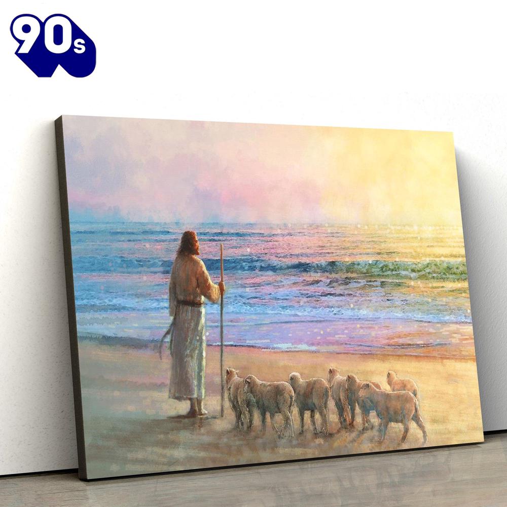 Jesus Near An Ocean Shore With His Sheep Canvas Posters Jesus Canvas Pictures Gift For Christmas Jesus Near An Ocean Shore With His Sheep Canvas Posters Jesus Canvas Pictures Gift For Christmas