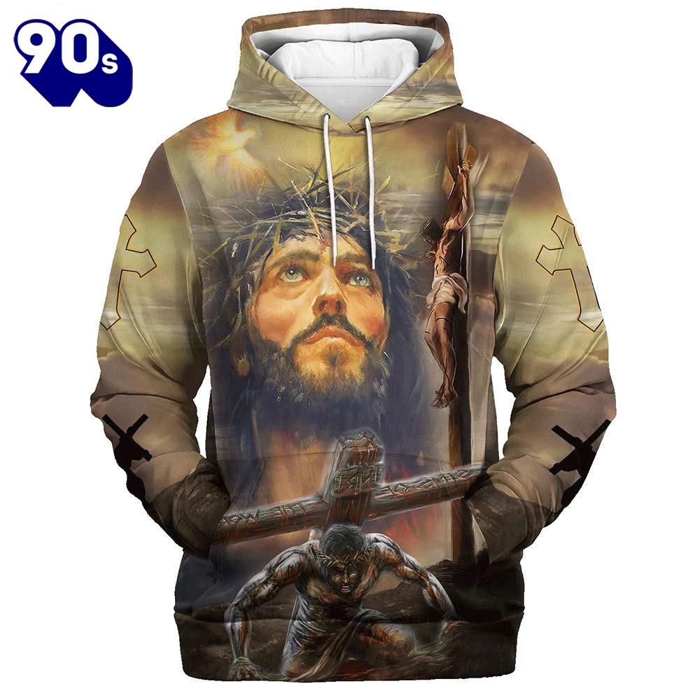 Jesus On The Cross 3D Hoodies Jesus Hoodie Jesus On The Cross 3D Hoodies Jesus Hoodie