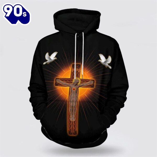 Jesus On The Cross Dove 3D Hoodies For Women Men