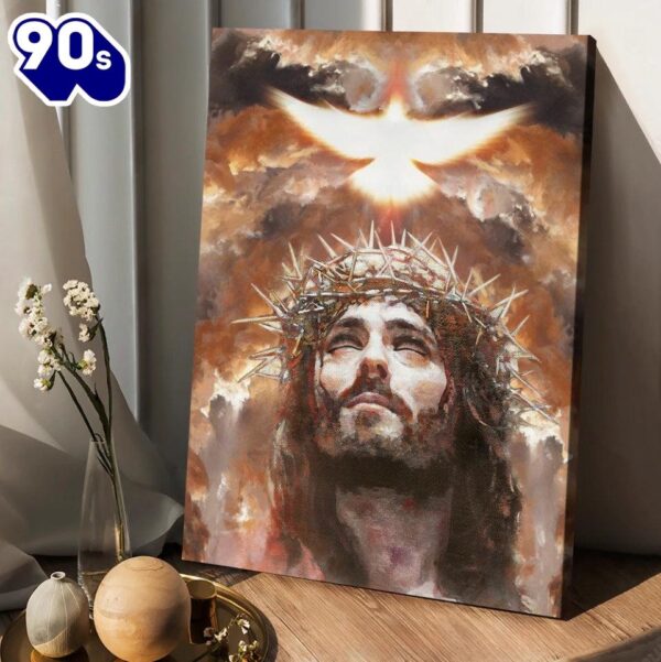 Jesus Painting The Dove Of Peace Heaven’s Light The Beautiful Sky Canvas Wall Art