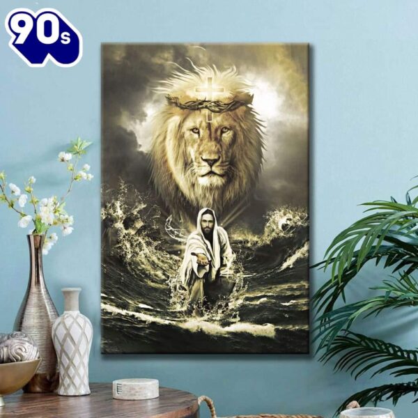 Jesus Reaching In The Water Jesus Lion Canvas Art