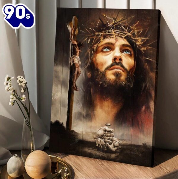 Jesus Take My Hand Wooden Cross Canvas Wall Art