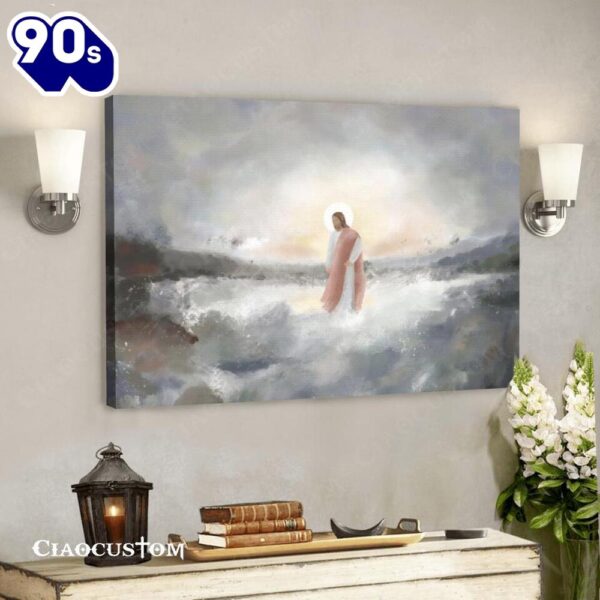 Jesus Walking On Water Jesus Pictures Jesus Canvas Poster Jesus Wall ...