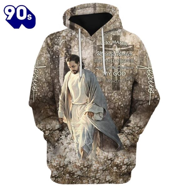 Jesus Walking Through The Fields Hoodie Way Maker Miracle Worker Hoodies Jesus Hoodie