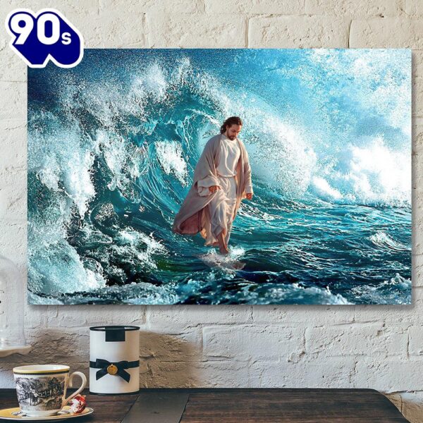 Jesus Walks On The Sea – Jesus Pictures – Jesus Canvas Poster – Jesus Wall Art  Gift For Christmas