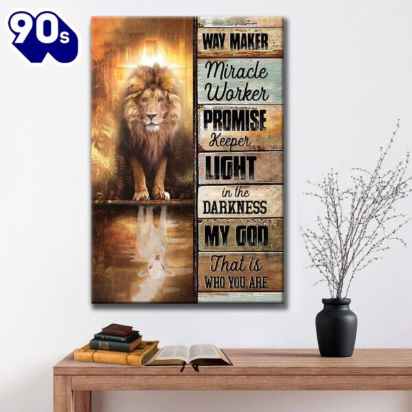 Jesus Way Maker Lion Of Judah Canvas Art