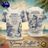 Jimmy Buffett Island Escape Palm Trees Guitar 2026 Vintage 3D Shirt , Viral 3D Music Tee