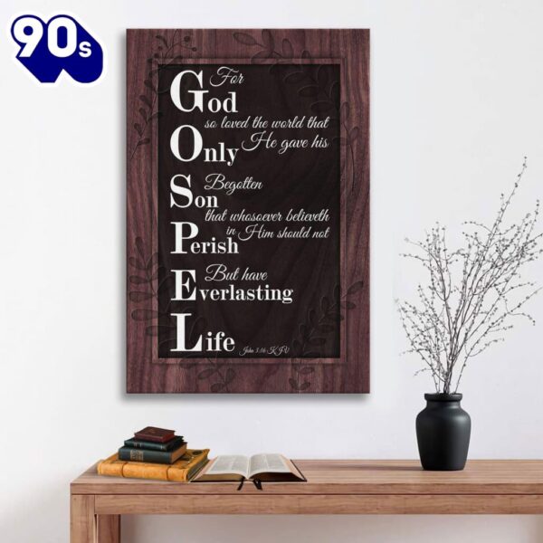 John 316 Kjv For God So Loved The World Scripture Canvas Art