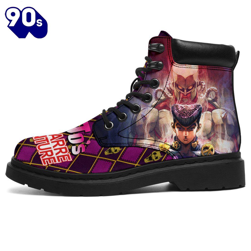 Josuke Leather Boots Custom JoJo's Bizarre Adventure Shoes Fan Josuke Leather Boots Custom JoJo's Bizarre Adventure Shoes Fan
