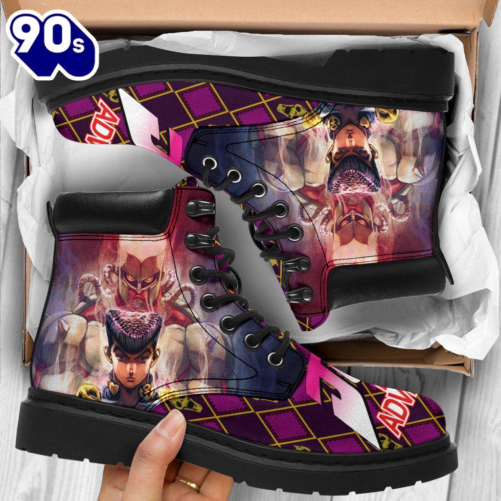 Josuke Leather Boots Custom JoJo's Bizarre Adventure Shoes Fan Josuke Leather Boots Custom JoJo's Bizarre Adventure Shoes Fan