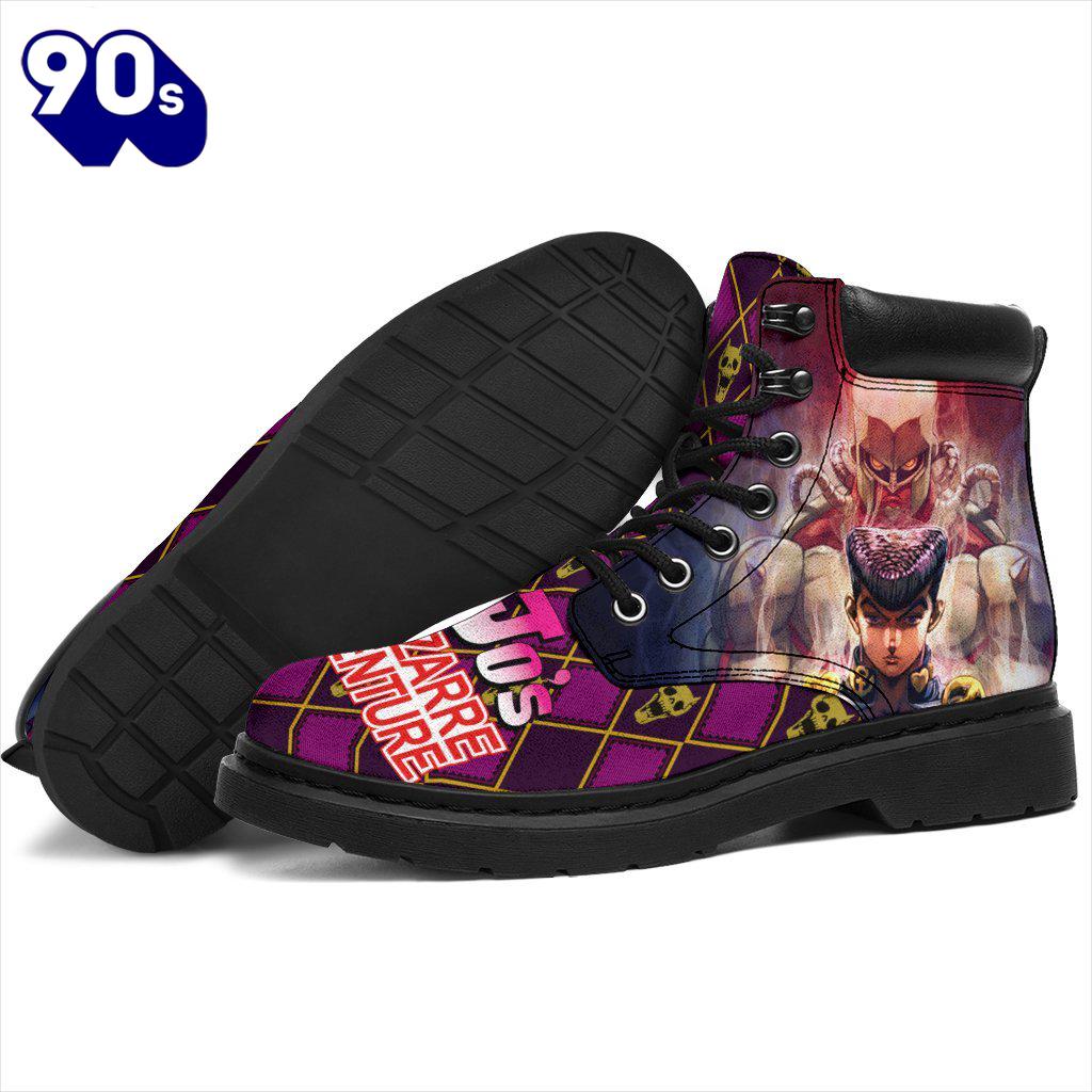 Josuke Leather Boots Custom JoJo's Bizarre Adventure Shoes Fan Josuke Leather Boots Custom JoJo's Bizarre Adventure Shoes Fan