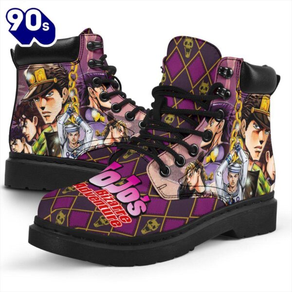 Jotaro Kujo Leather Boots Custom JoJo’s Bizarre Adventure Shoes Fan