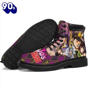 Jotaro Kujo Leather Boots Custom JoJo's Bizarre Adventure Shoes Fan
