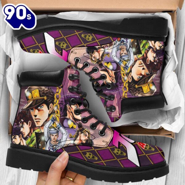 Jotaro Kujo Leather Boots Custom JoJo’s Bizarre Adventure Shoes Fan