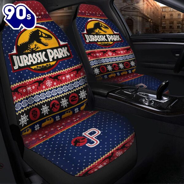 Jurassic Park Christmas Premium Custom Car Seat Covers Decor Protectors Gift Xmas