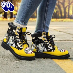 Kaigaku Leather Boots Shoes Demon Slayers Anime Custom