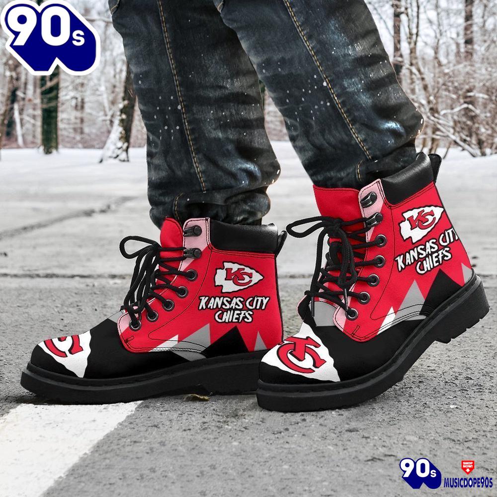 Kansas City Chiefs All Season Boots Casual Shoes Vegan Leather Custom Boot Shoes Kansas City Chiefs All Season Boots Casual Shoes Vegan Leather Custom Boot Shoes