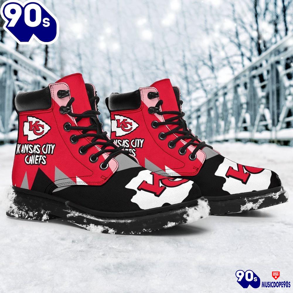 Kansas City Chiefs All Season Boots Casual Shoes Vegan Leather Custom Boot Shoes Kansas City Chiefs All Season Boots Casual Shoes Vegan Leather Custom Boot Shoes