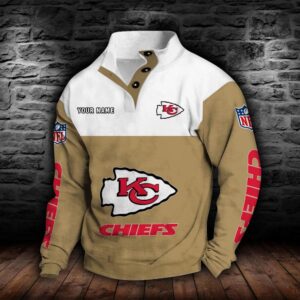 Kansas City Chiefs Double Breasted Stand Collar Hoodie