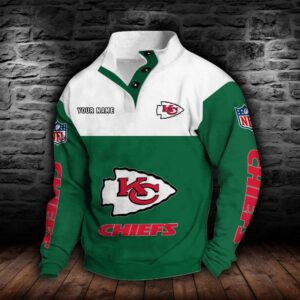 Kansas City Chiefs Double Breasted Stand Collar Hoodie