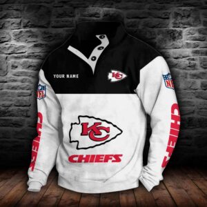 Kansas City Chiefs Double Breasted Stand Collar Hoodie